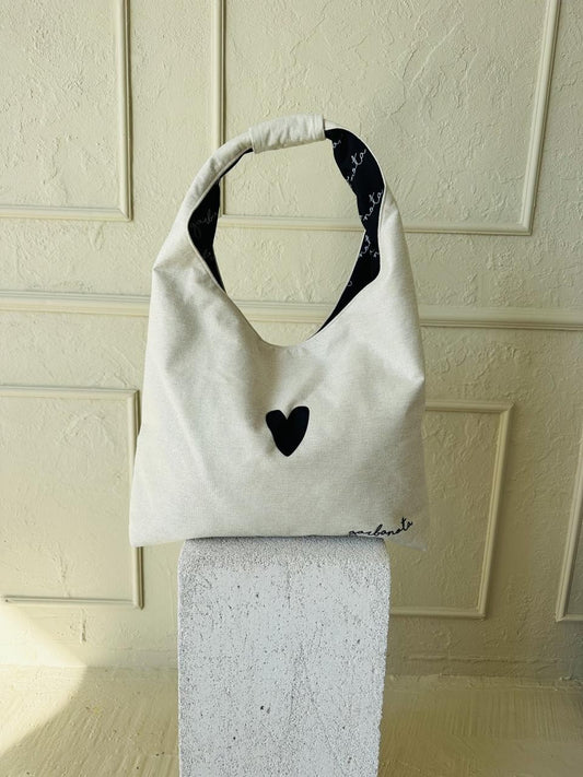 Moon Bag Heart - White