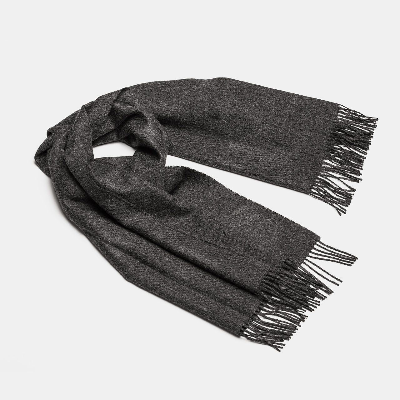 Natural Baby Alpaca Maxi-Scarf with Fringes